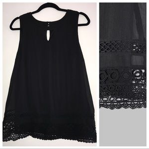 AB Studio - sleeveless blouse with sheer overlay
